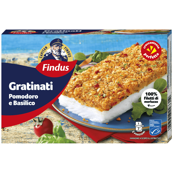 gratinati findus - merluzzo pomodoro e basilico