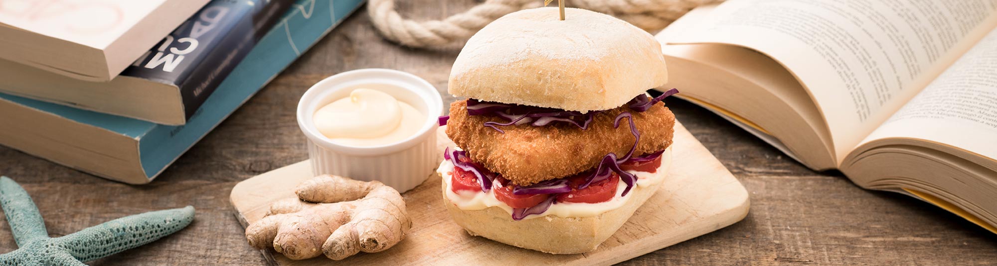 Burger di pesce con cavolo viola e maionese - Ricette Findus