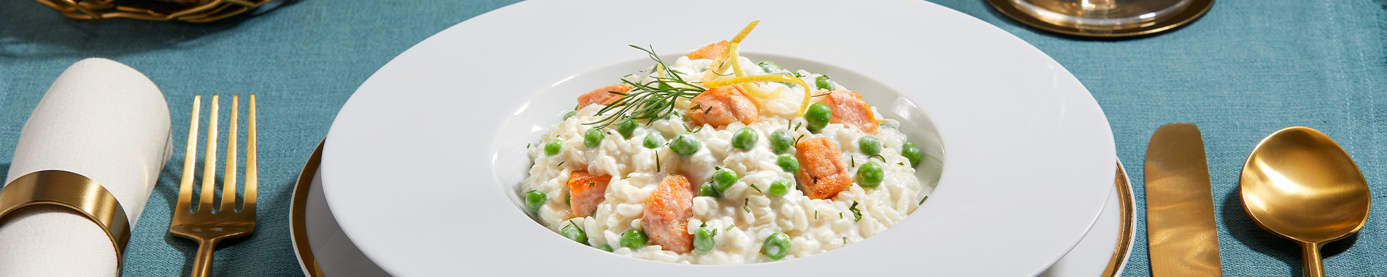 Risotto al salmone con piselli