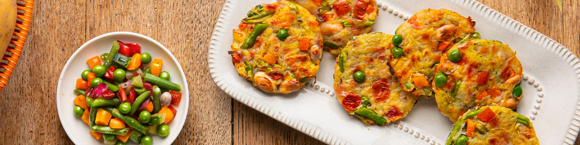 ingredienti e preparazione per le frittelle di Minestrone Tradizione Findus con salsa tzatziki