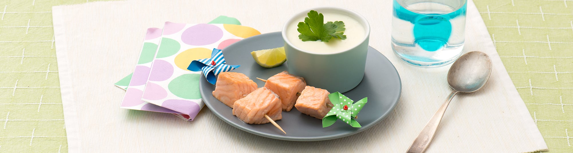 Spiedini di Salone con Crema di Patate e Porro - Ricetta Findus